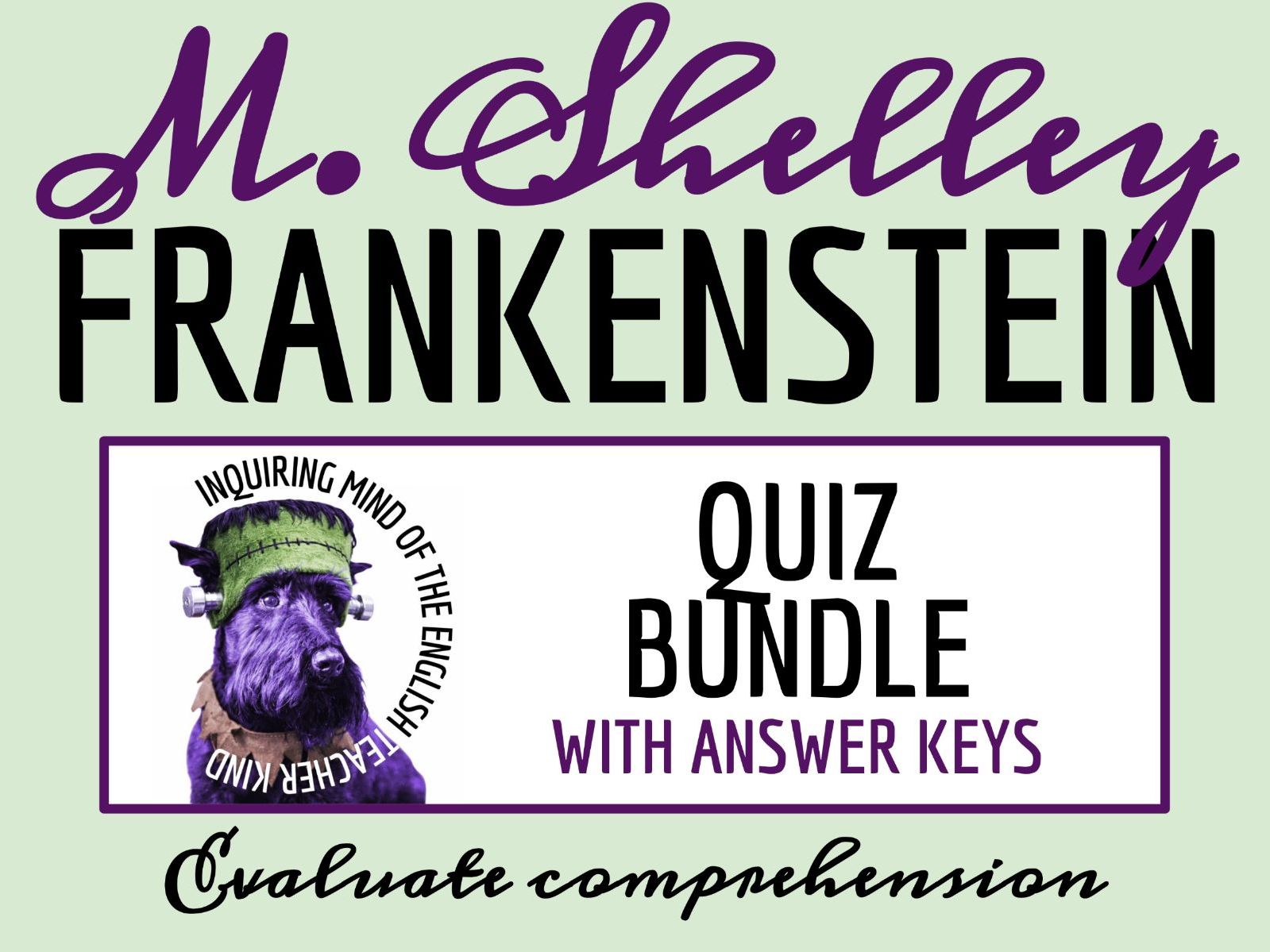 Frankenstein by Mary Shelley Quiz and Answer Key Bundle