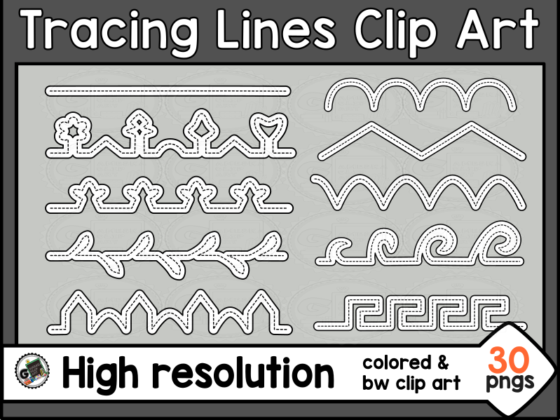 Tracing Lines Fine Motor Skills Control Prewriting Shapes Clip Art