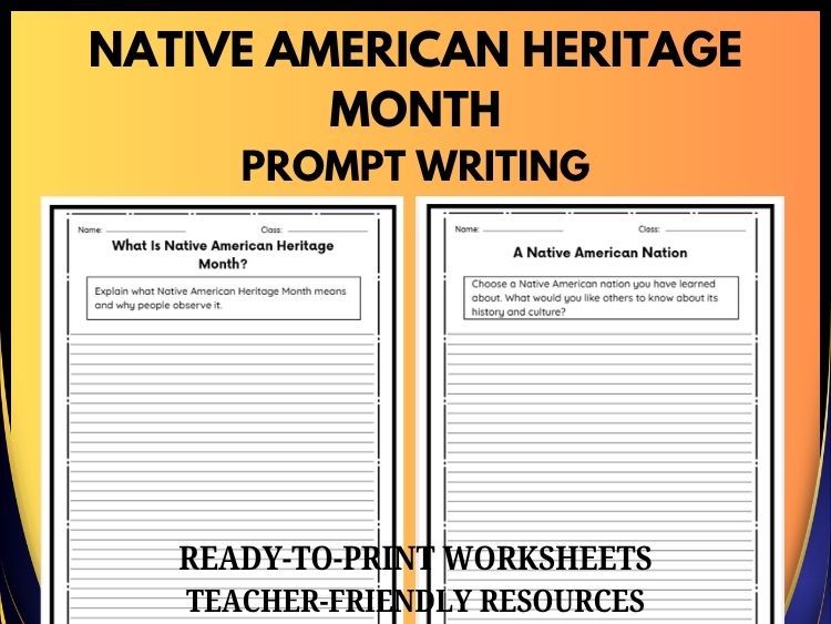 Native American Heritage Month Writing Prompts | 20 Creative Writing Prompts | Grades 2–8