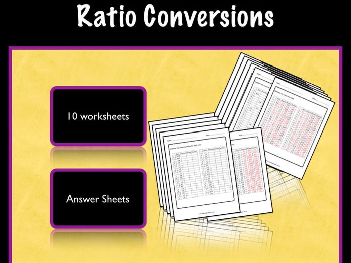 Ratio: converting to fractions, percent and decimals.  KS2/3