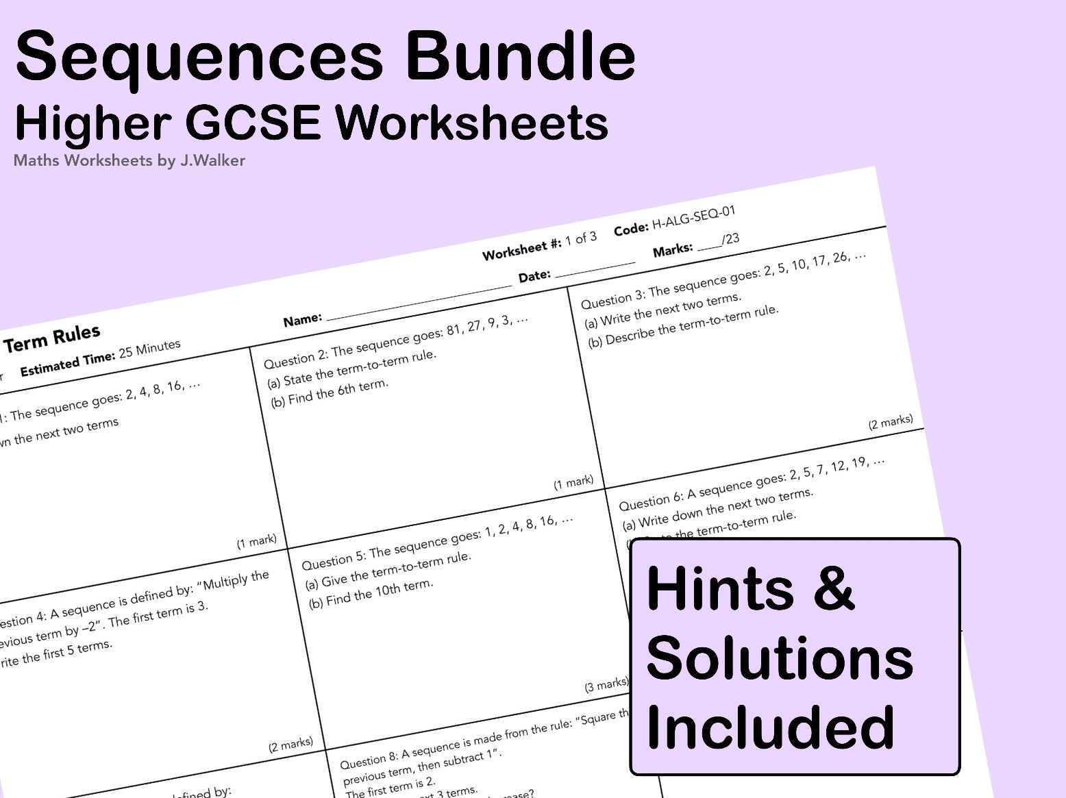 GCSE Maths: Sequences Bundle - Higher Tier