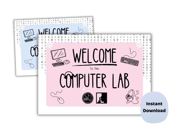 Computer Lab Classroom Signs – Computing Room Display Posters