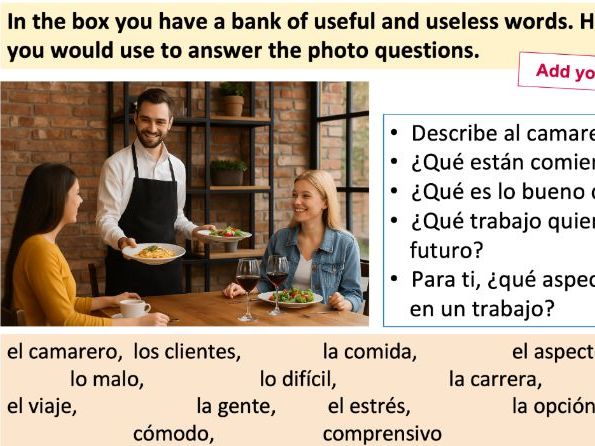 GCSE Spanish 3.4F – ¿Cuál sería tu trabajo ideal? (AQA Theme 1)