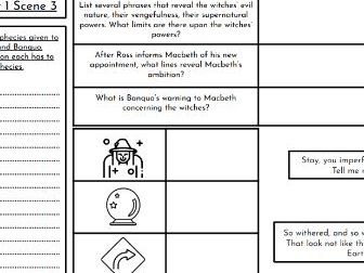 Macbeth Act One Scene Three - One Pager