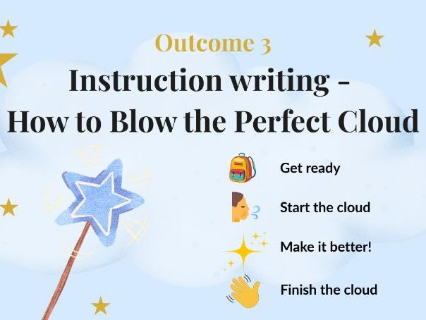 How to Blow the Perfect Cloud - Instruction writing pack | KS1 English Outcome 3 | Mixed Y1/2