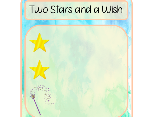 Two Stars and a Wish Peer Assessment Cards