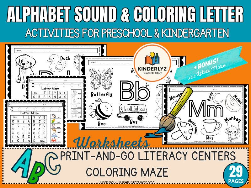 Alphabet Letter Sound Worksheets A-Z