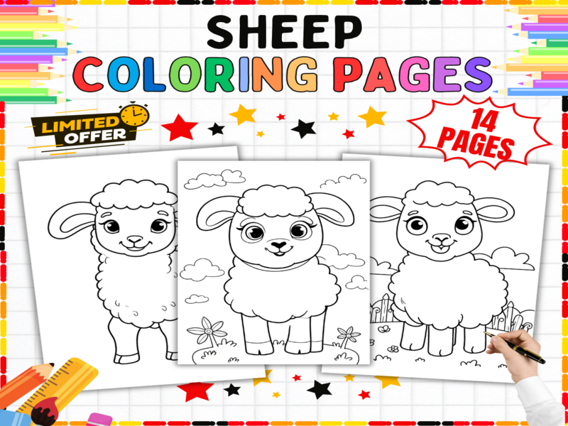 Sheep Coloring Pages | Farm Animal Colouring Sheets for Kids | Creative Spring Activities