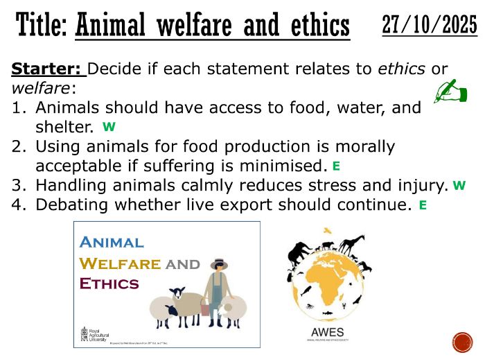 Animal Ethics and Welfare