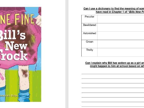 Guided Reading VIPERS Activities for Bill's New Frock by Anne Fine