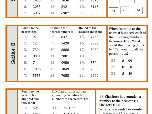 Rounding to 10, 100, 1000