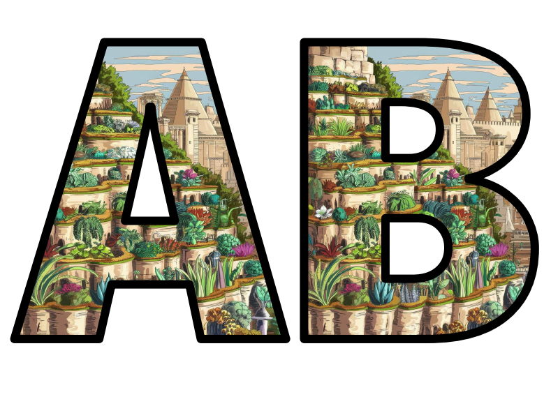 Gardens of Babylon Ancient History Lettering Set Instant Display Title ...