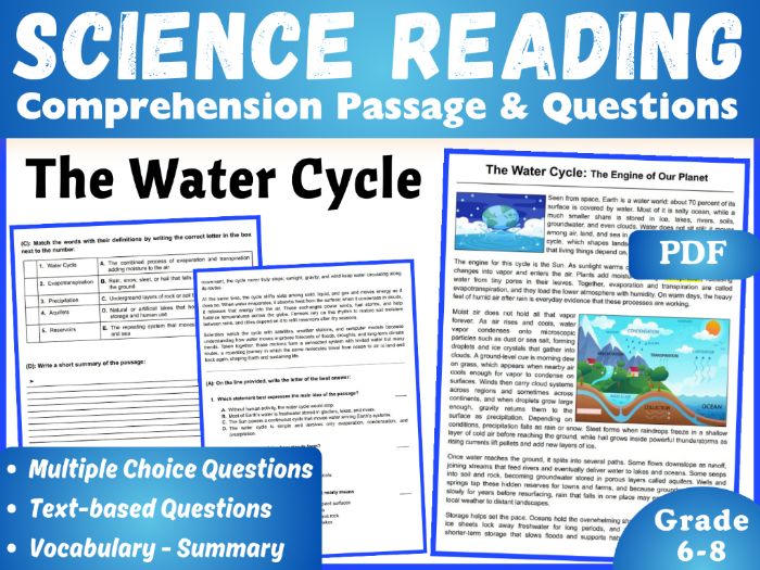 Earth Science Reading Comprehension Passage: The Water Cycle