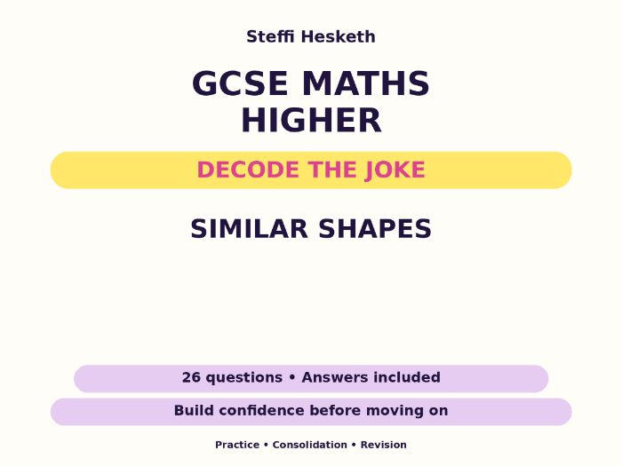 Similar Shapes | GCSE Decode the Joke + Answers