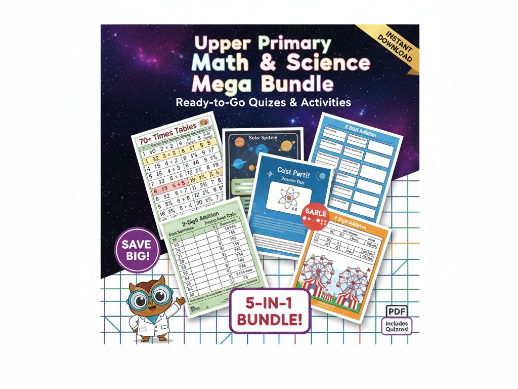 Upper Primary Mega Bundle: Math, Science & Solar System Assessment Pack