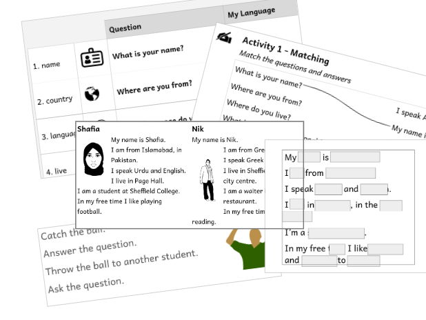 Entry 1 ESOL Personal Information ESL A1