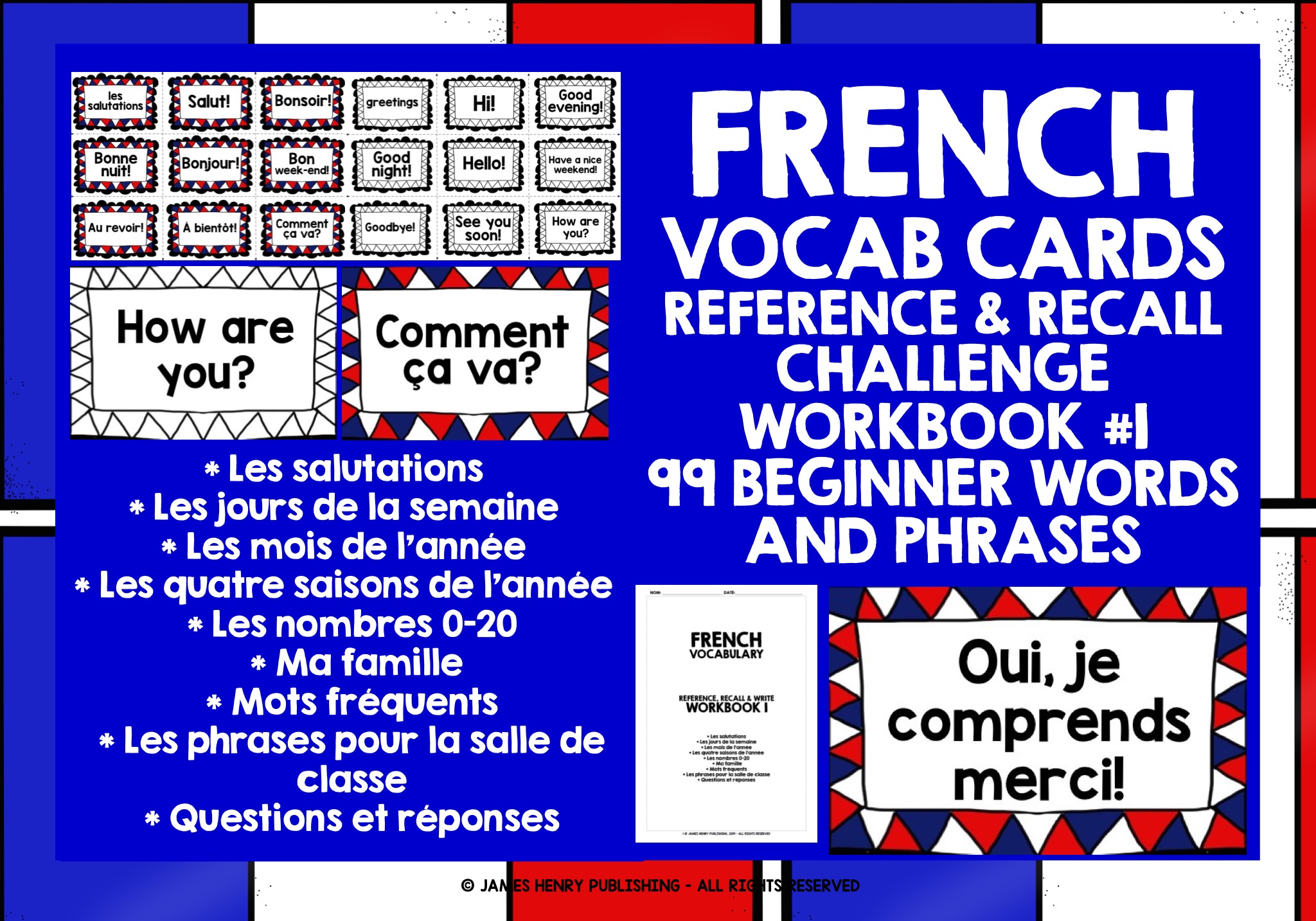 FRENCH VOCABULARY CARDS 1 | Teaching Resources