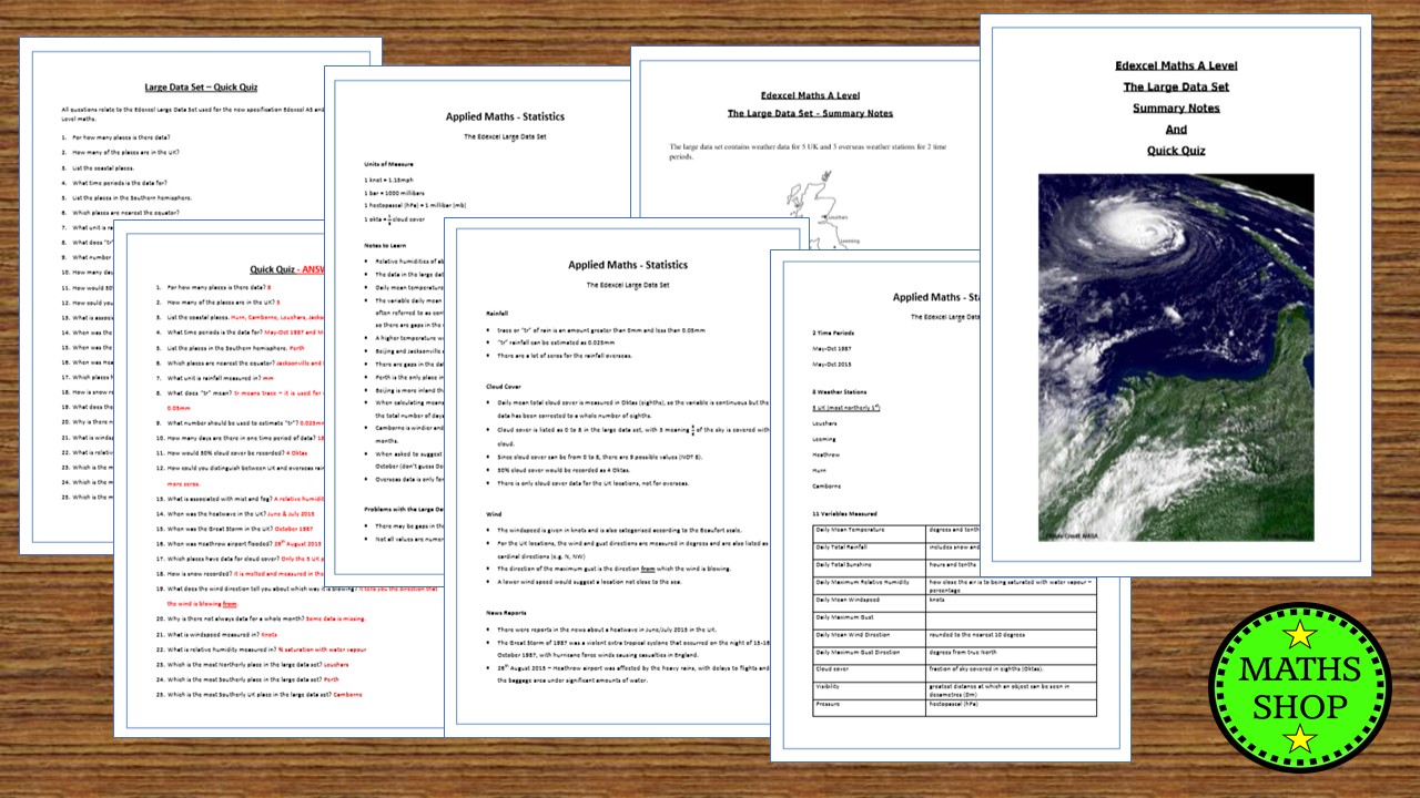 Large data set edexcel teaching resources