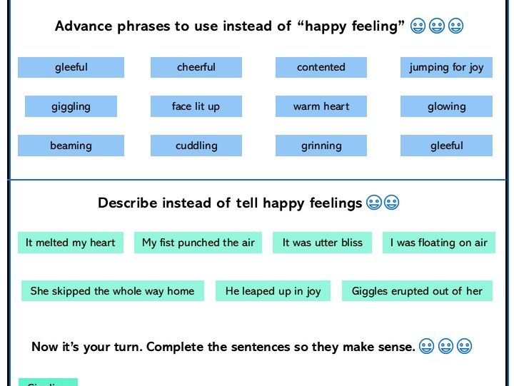 Words for happy feelings