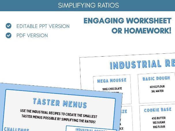 Simplifying Ratios | Real Life Scenario | Worksheet Task | Ratio