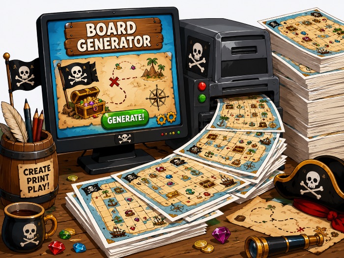 Pirate Game - Pre-Filled Board Generator