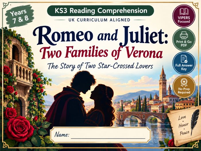 Romeo and Juliet: Two Families of Verona | VIPERS Reading Comprehension & Answer Key