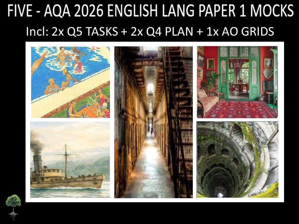 FIVE - AQA PAPER 1 | 2026 FULL MOCKS | Q5 TASKS | Q4 PLAN | AO GRIDS