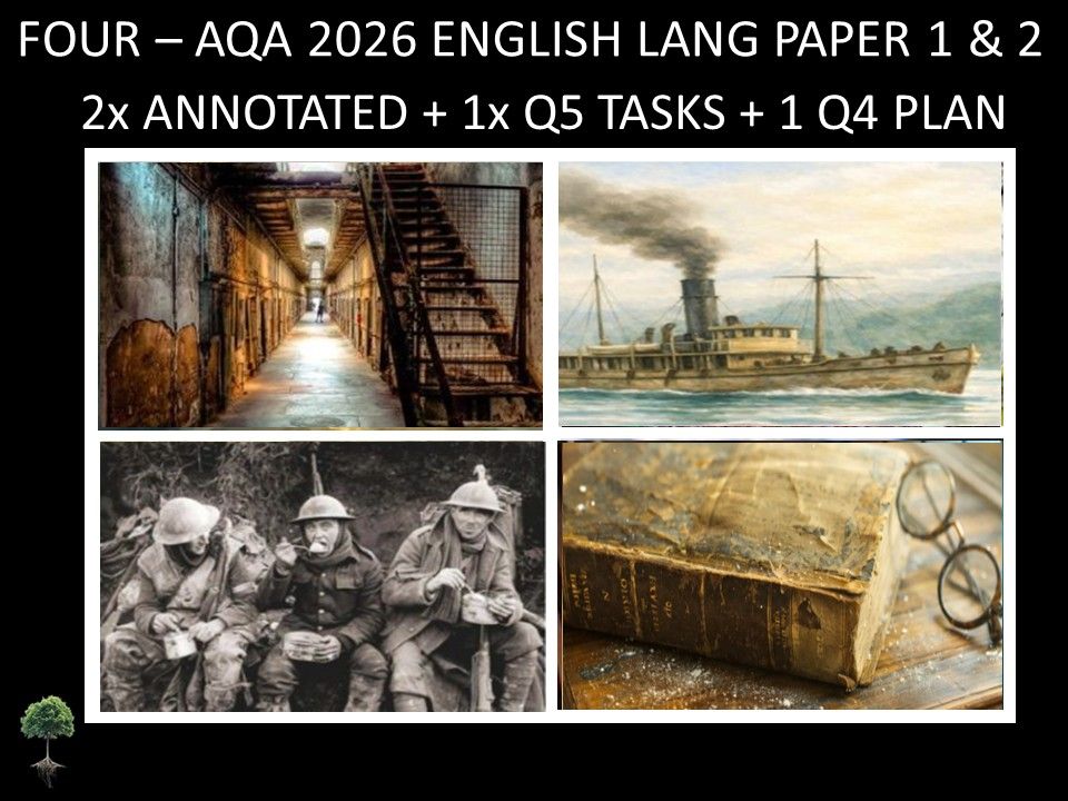 FOUR - AQA PAPER 1 & 2 | 2026 FULL MOCKS | ANNOTATED | Q5 TASKS | Q4 PLAN