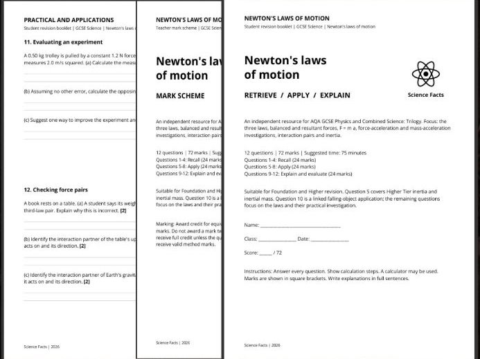 AQA GCSE Physics: Newton's Laws of Motion Revision Questions