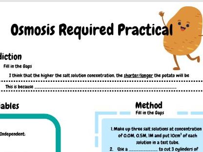 Osmosis Required Practical Worksheet AQA