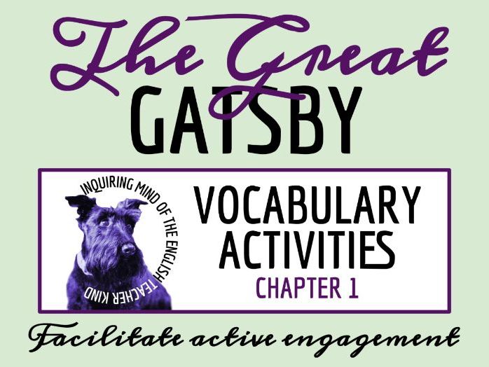 The Great Gatsby Chapter 1 Vocabulary Activities | Crossword Puzzle | Word Search