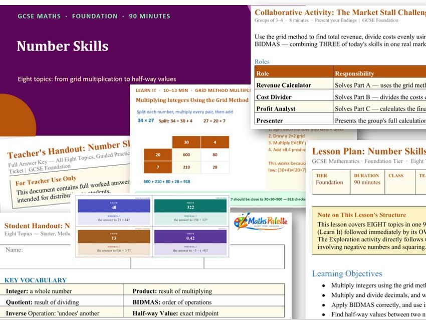 Number Skills - Complete GCSE Maths lesson Pack