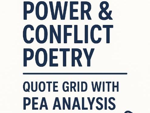 AQA Power & Conflict Poetry: Quote Grid with Analysis