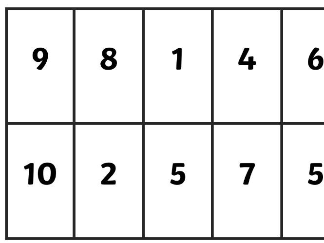 Numbers 1 - 10 bingo cards