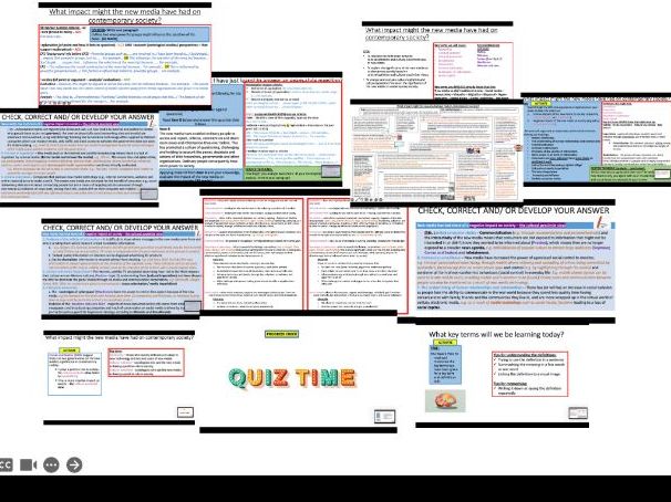 AQA A-level Sociology Media: New media - Significance of the new media in contemporary society