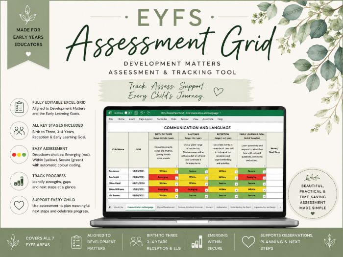 EYFS Excel Assessment Grid