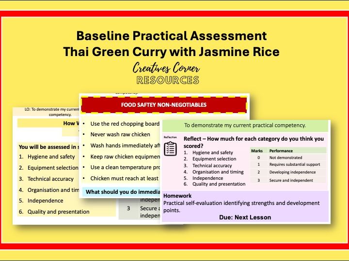 Year 11 Food Preparation and Nutrition: Thai Green Curry Baseline Practical Assessment