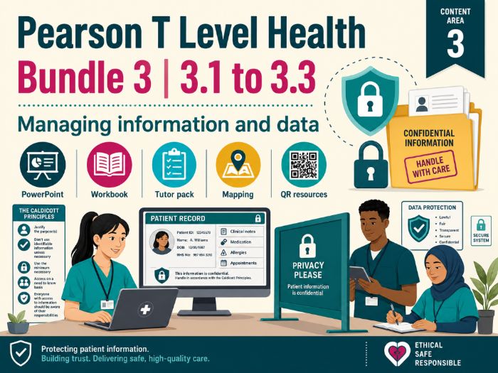 Pearson T Level Health Bundle 3: 3.1 to 3.3 Managing Information and Data