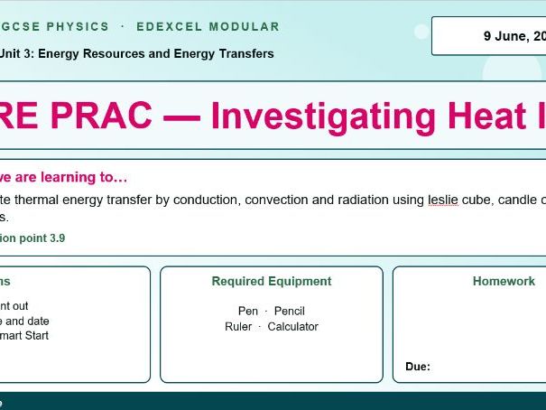 IGCSE Physics: Core Practical — Investigating Heat Loss | Edexcel Modular | Unit 3 | L6