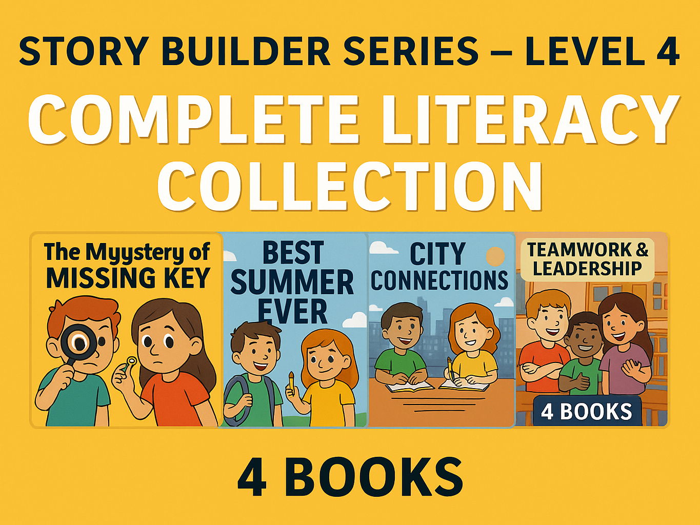 Story Builder Series – Level 4 Complete Literacy Collection (4 Books • 115 Reading & Writing Units)