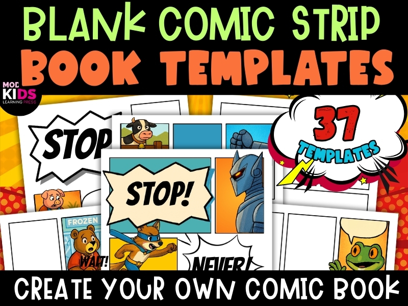 37 Comic Strip Writing Book Pages Template Blank Graphic Novel Paper Designs