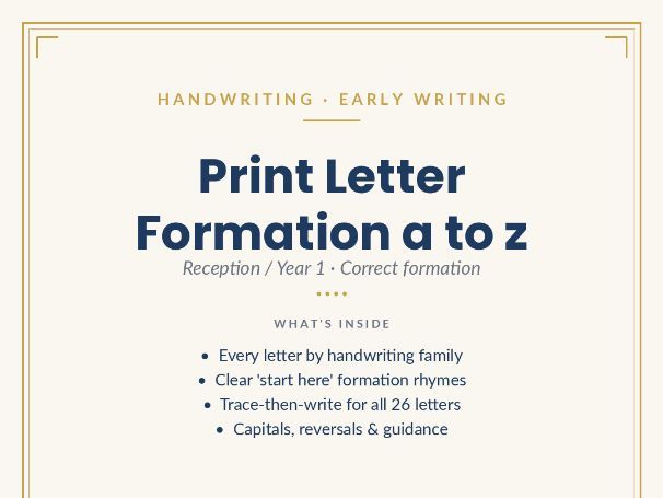 Print Letter Formation a to z Pack