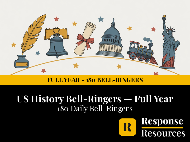 US History Bell Ringers FULL YEAR - 180 Daily Warm-Ups (Grades 6-8)