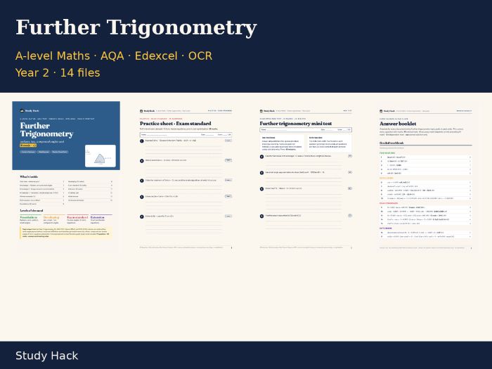 A-level Maths Further Trigonometry Topic Pack