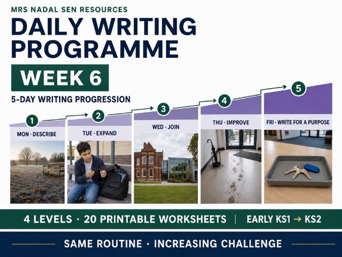 Daily Writing Programme – Week 6 | 5-Day SEN Picture Writing | 4 Levels