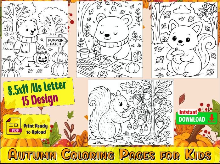 Autumn Coloring Pages for Kids