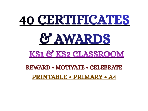 40 Printable Certificates & Awards Pack for Primary | Classroom Rewards for the Whole Year