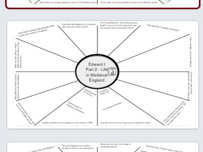 GCSE History Edward I Revision Clocks