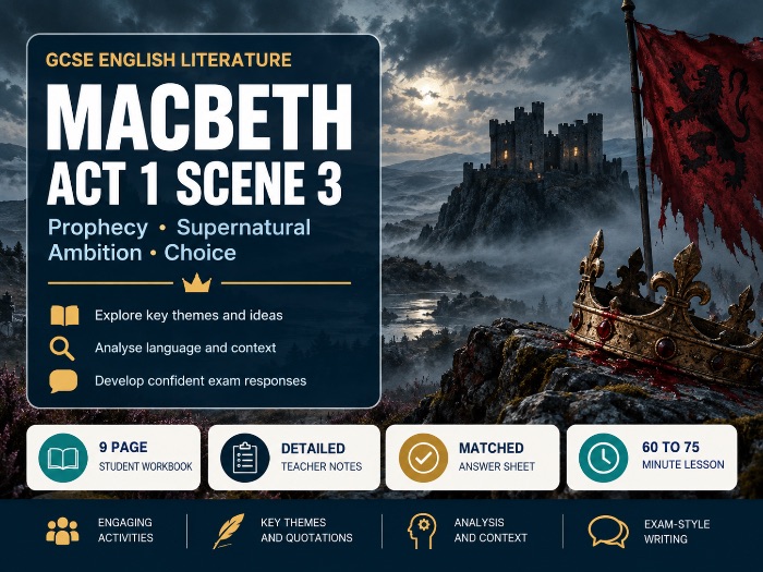 AQA GCSE Macbeth Act 1 Scene 3 Lesson Workbook