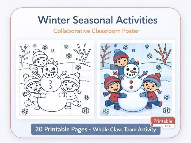 Winter Seasonal Activities – Class Collaborative Poster Display